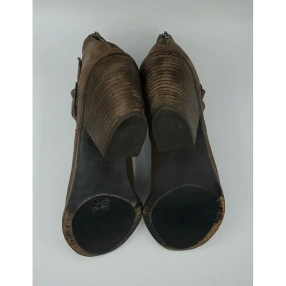 Eileen Fisher Womens List Ankle Boots Peep Toe Brown Leather Block Heel Size 9 - Picture 12 of 12